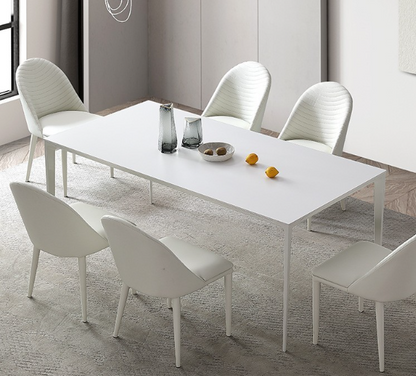 Pure white slate dining table