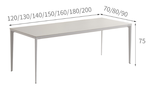 Pure white slate dining table