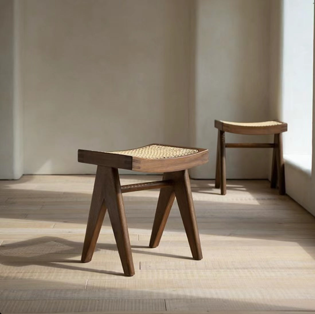 Rattan low stool