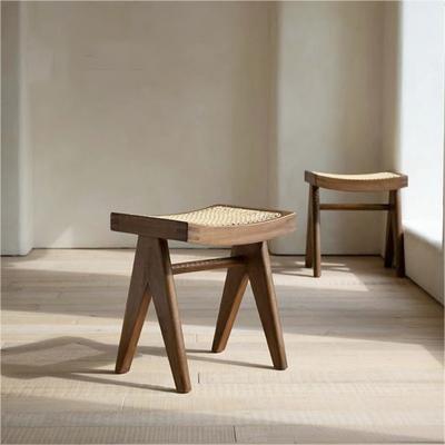 Rattan low stool