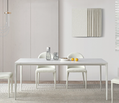 Pure white slate dining table