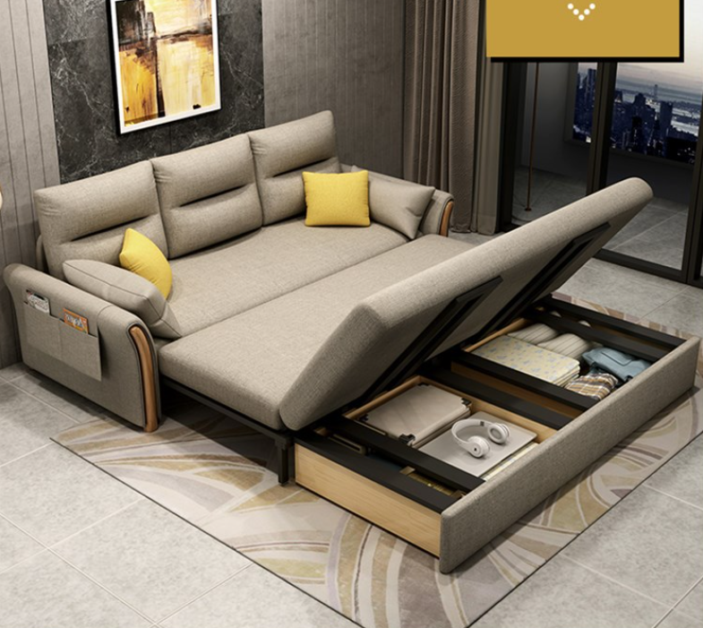 living room corner storage sofa Multi-functional pull-out sofa bed