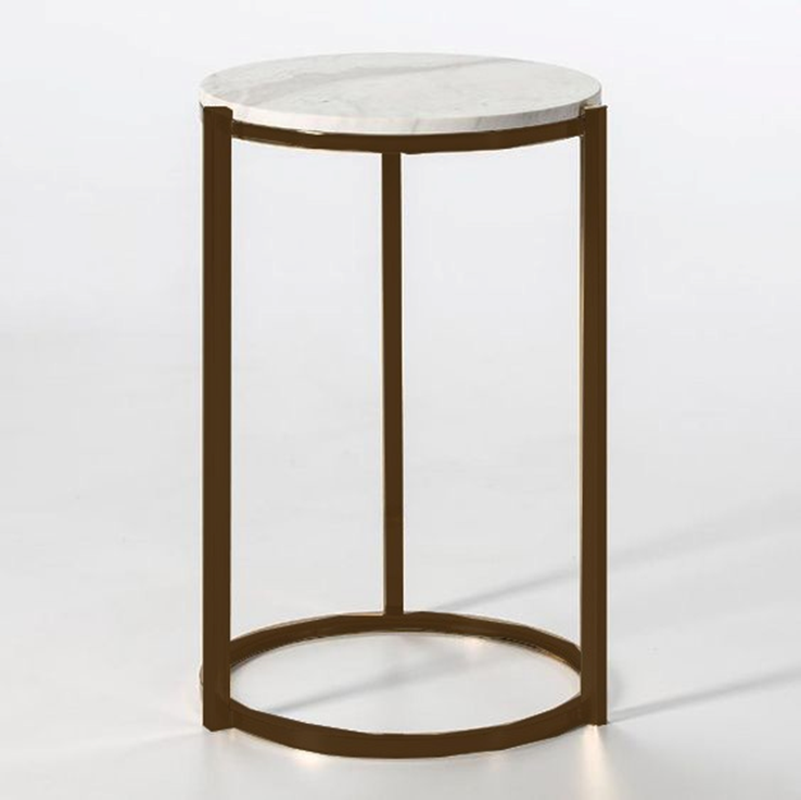 MARBLE WTH STEEL BASE SIDE TABLE