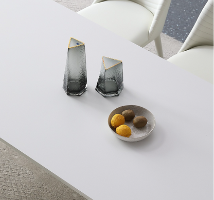 Pure white slate dining table