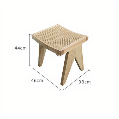 Rattan low stool