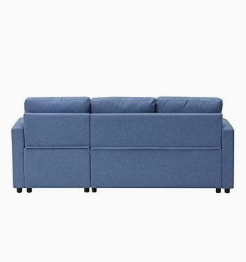 Fabric Reversible Sleeper Sectional Sofa with Storage Chaise