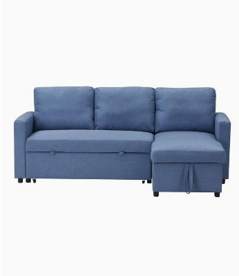 Fabric Reversible Sleeper Sectional Sofa with Storage Chaise