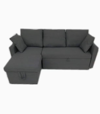 Fabric Reversible Sleeper Sectional Sofa with Storage Chaise