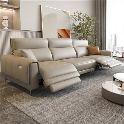 European -style leather Sofa  -3seats Functional sofa