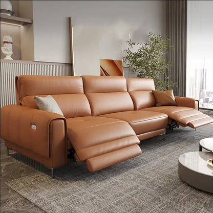 European -style leather Sofa  -3seats Functional sofa