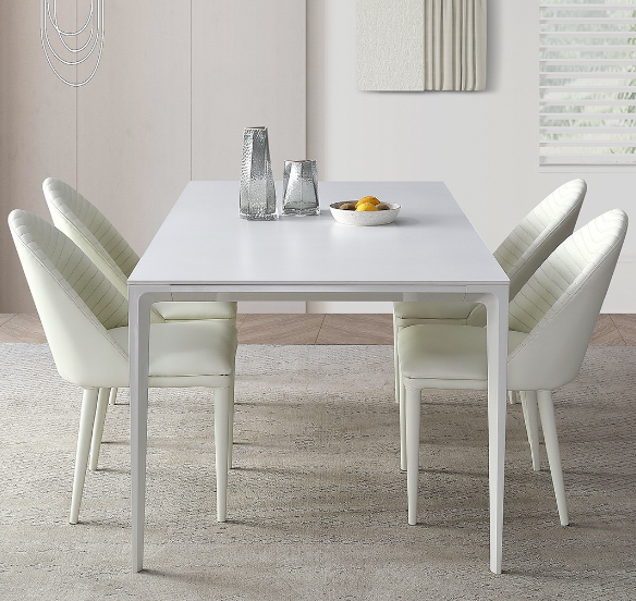 Pure white slate dining table