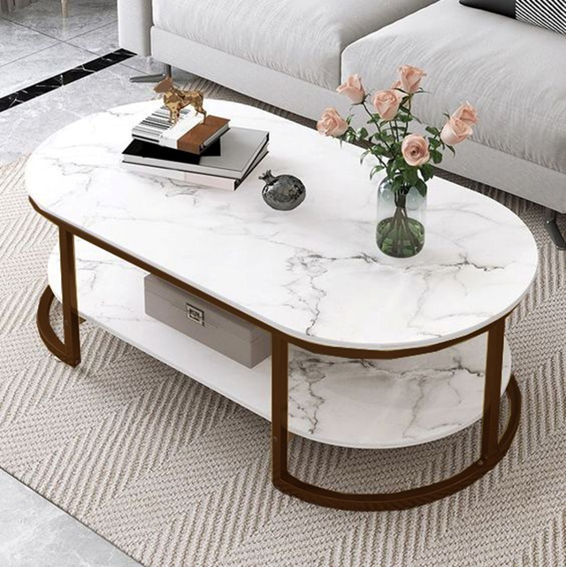 MARBLE WITH STEEL BASE TABLE SET