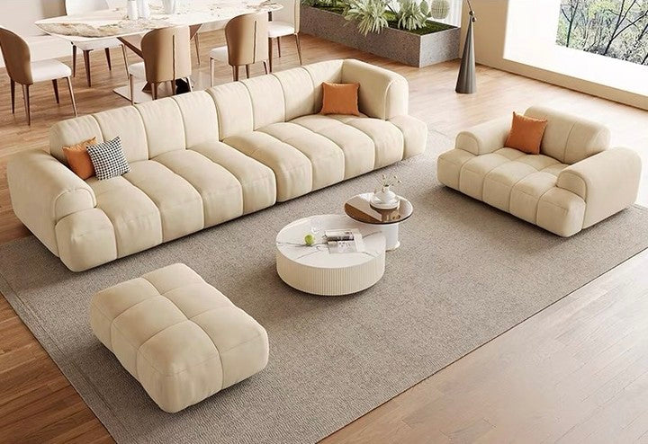 cream style tofu block, technology flannel sofa