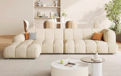 cream style tofu block, technology flannel sofa